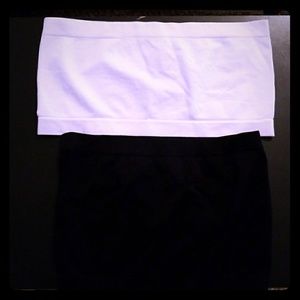 Brand New White and Black strapless bandeau bras!